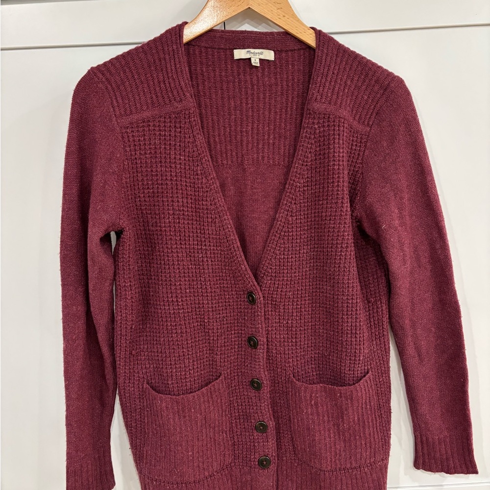 Madewell Deep Red Cardigan Sweater